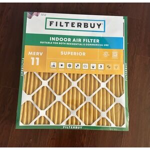 FILTERBUY MERV 11 Superior Indoor Air Filter 22x24x1 Residential Commercial